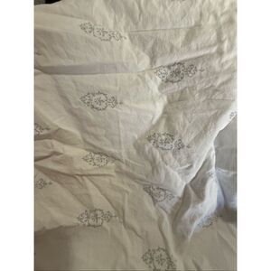 Simply Shabby Chic DAMASK FLAT Medallion Gray White Sheets 76x 92